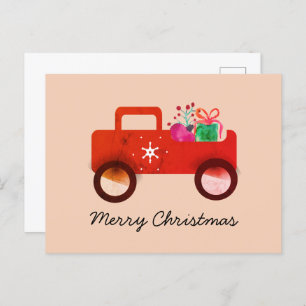 Carte Postale Aquarelle vintage Camion Cadeaux