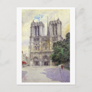 Carte Postale Aquarelle vintage de Notre Dame, Paris