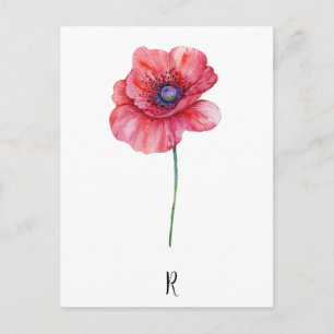 Carte Postale Aquarelle vintage de soumission Fleur sauvage
