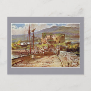 Carte Postale Aquarelle vintage King John's Castle Carlingford