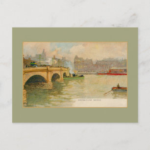 Carte Postale Aquarelle vintage pont Broomielaw Glasgow