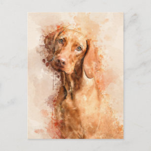 Carte Postale Aquarelle Vizsla