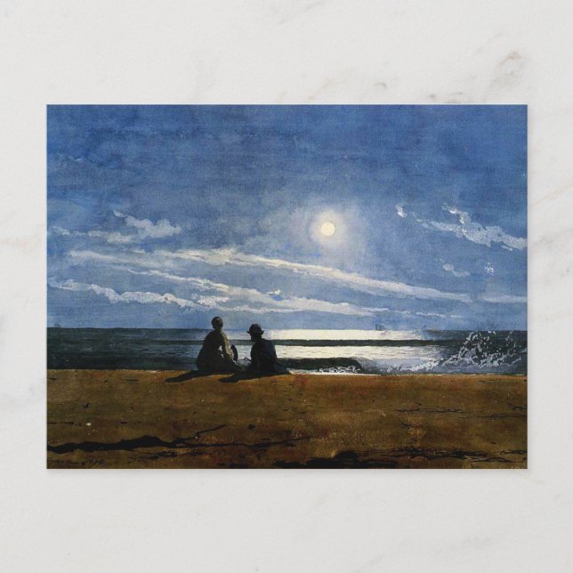 Carte Postale Aquarelle Winslow Homer, Lune (Devant)