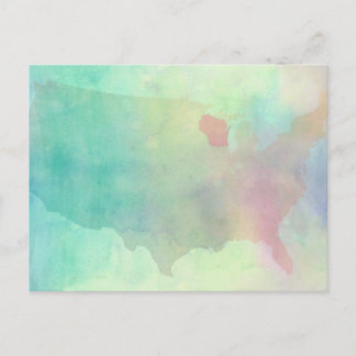 Carte Postale Aquarelle Wisconsin