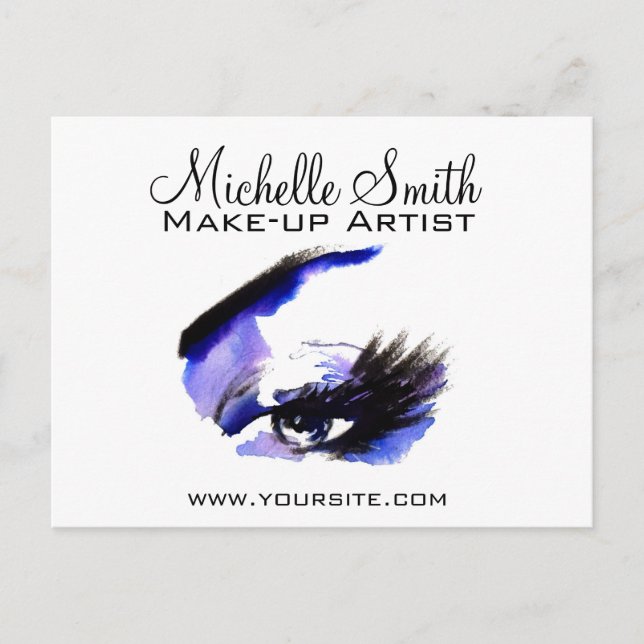 Carte Postale Aquarelle yeux de foudre extension maquillage marq (Devant)