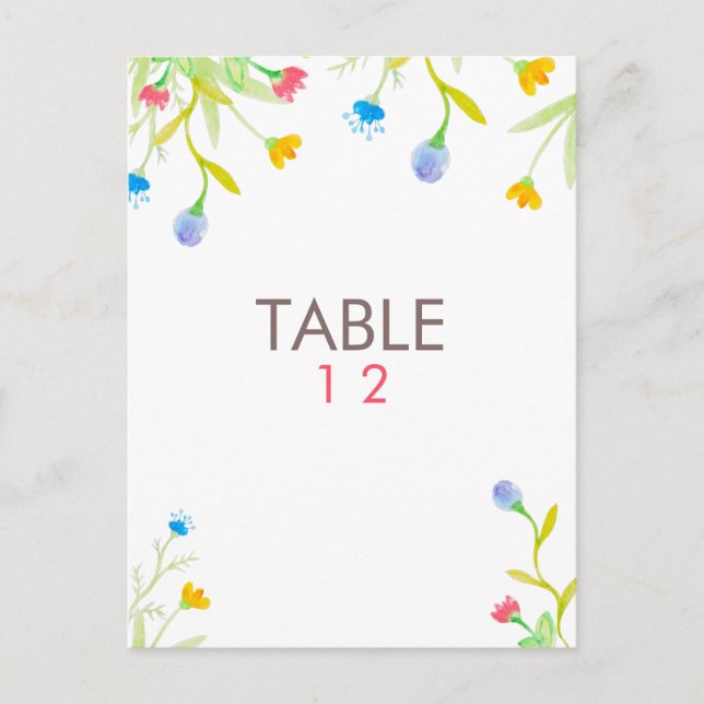 Carte Postale Aquarelles colorées Fleurs d'été (Devant)