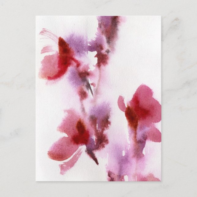 Carte Postale aquarelles florales Abstraites 3 (Devant)