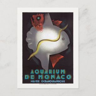 Carte Postale Aquarium de Monaco Poster vintage 1926