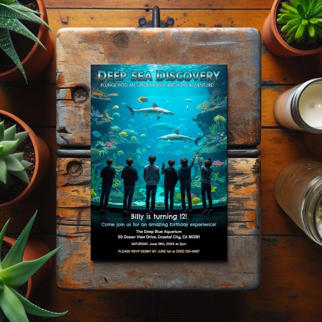 Carte Postale Aquarium Deep Sea Discovery Birthday Party (Créateur téléchargé)