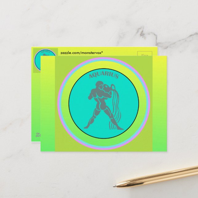 Carte postale Aquarius (Devant/Arrière en situation)