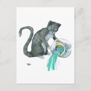 Carte Postale Aquarius Cat
