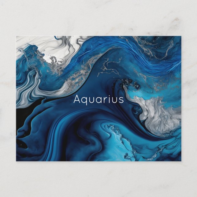 Carte postale Aquarius Marbre Aquarelle Zodiaque (Devant)