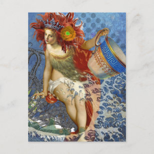 Carte Postale Aquarius Mermaid Bleu gothique
