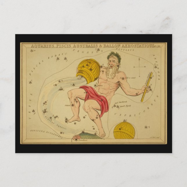 Carte Postale Aquarius, Piscis Australis & Ballon AéroSolaire (Devant)