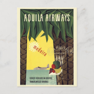Carte Postale Aquila Airways Madeira Portugal Poster vintage