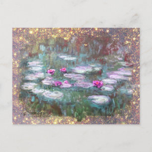 Carte Postale ** AR23 Monet Lily Pads Parties scintillant d'étan