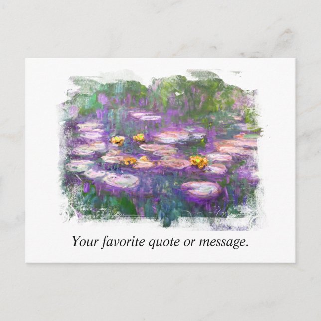 Carte Postale ** AR23 Monet Lily Pads Pond Fine Art Personnalise (Devant)