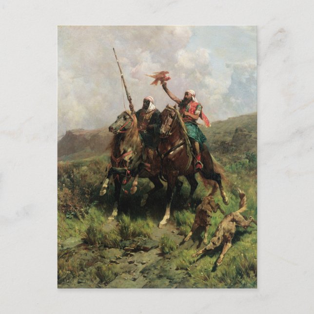 Carte Postale Arabes avec un faucon (Devant)
