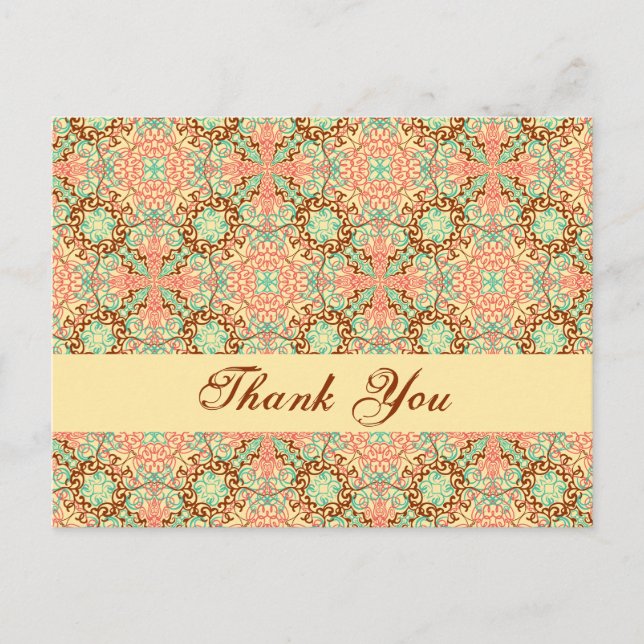 Carte Postale Arabesque Intriguée, merci (Devant)