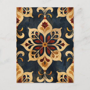 Carte Postale Arabesque Ornamental Motif or et tons foncés