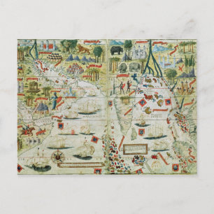 Carte Postale Arabie et Inde, de l'Atlas Miller, c.1519