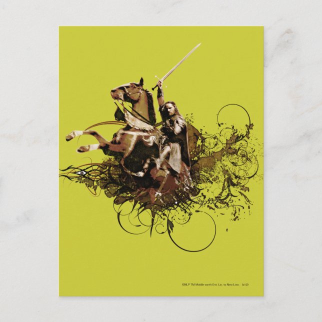 Carte Postale Aragorn équitation d'un cheval vectoriel collage (Devant)
