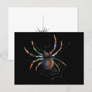 Carte Postale Araignée métallique et toile d'Halloween effrayant