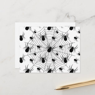 Carte Postale Araignées noir blanc toile d'araignée motif Hallow