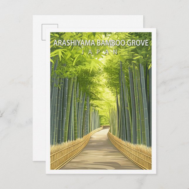 Carte Postale Arashiyama Bamboo Grove Japon Voyage (Devant / Derrière)