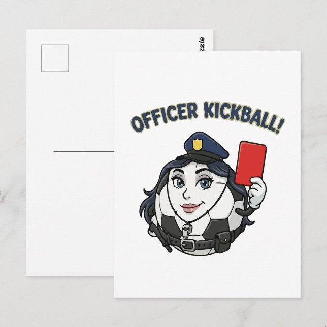Carte Postale Arbitre de football Kickball (Devant / Derrière)