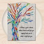 Carte Postale Arborescence de devis motivationnelle<br><div class="desc">Cette carte postale décorative est ornée d'un arbre en mosaïque de couleur arc-en-ciel et d'une citation inspirante. Vous pouvez changer le devis à l'un des vôtres. Utilisez l'option Personnaliser supplémentaire pour modifier la taille, le style ou la couleur du texte Parce que nous créons notre illustration, vous ne trouverez pas...</div>