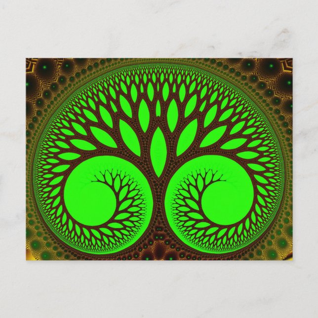 Carte Postale Arbre 2 art fractal (Devant)