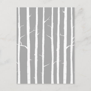 Carte Postale Arbre à bouleau gris et blanc