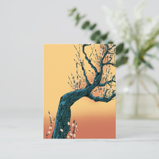 Carte Postale Arbre à fleurs chinois (Debout devant)