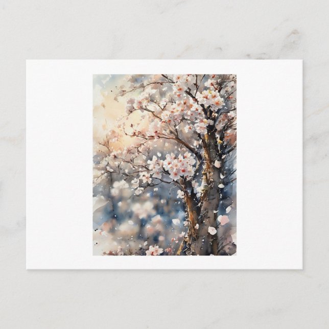 Carte Postale Arbre à fleurs de cerisier,  (Devant)