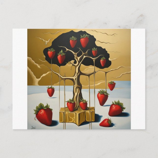 Carte Postale Arbre à fraises dorées (Devant)