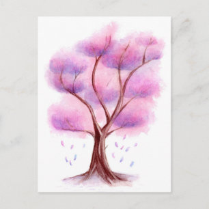 Carte Postale Arbre à l'aquarelle
