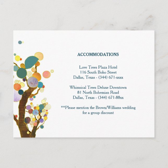Carte Postale Arbre Art Turquoise Mariage Logement Boîtier (Devant)
