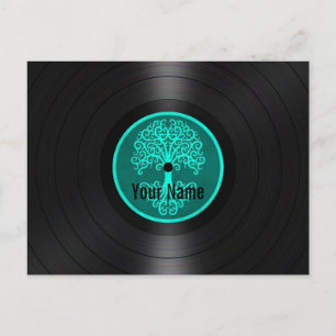 Carte Postale Arbre bleu turquoise de vie Dossier Vinyle personn