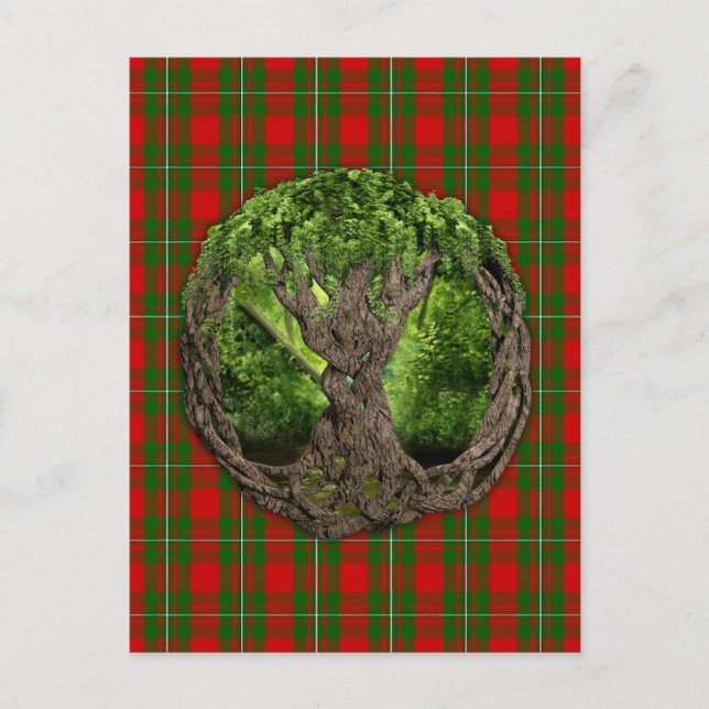 Carte Postale Arbre Celtique De La Vie Et Clan MacGregor Tartan (Devant)