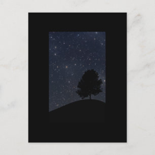 Carte Postale Arbre contre le ciel étoilé