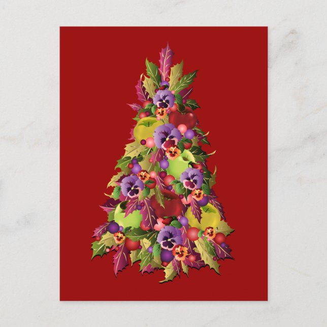 Carte Postale Arbre creux avec pommes et panneaux (Devant)