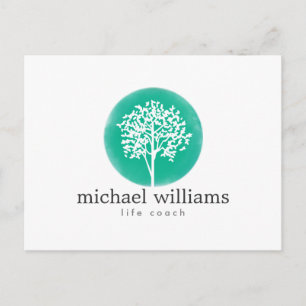 Carte Postale Arbre d'aquarelle verte