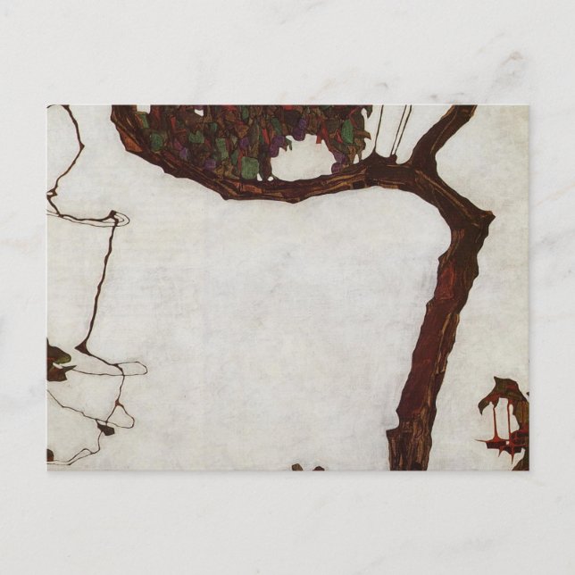 Carte Postale Arbre d'automne avec Fuchsias (Devant)