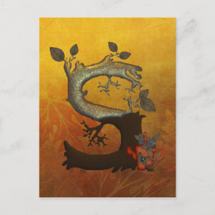 Carte Postale Arbre d'automne Monogramme S