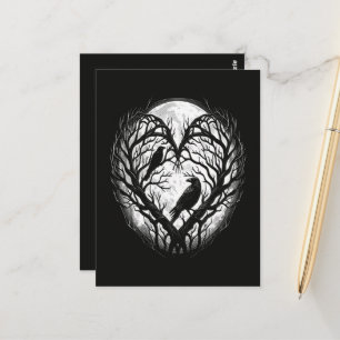 Carte Postale Arbre de cœur de corbeau noir