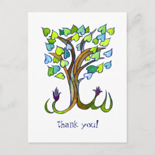 Carte Postale Arbre de cœur doux MERCI CLIENT