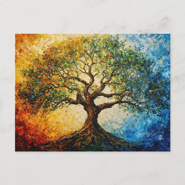 Carte Postale Arbre de connaissances - Peinture à l'huile (Devant)