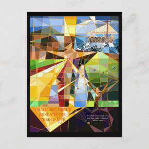 Carte Postale Arbre de grâce et de miséricorde de la vie Art chr