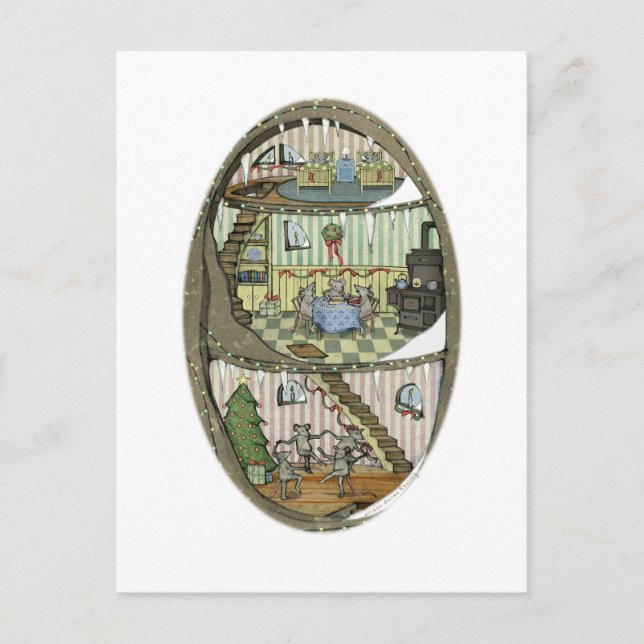 Carte postale Arbre de la souris de Noël (Devant)